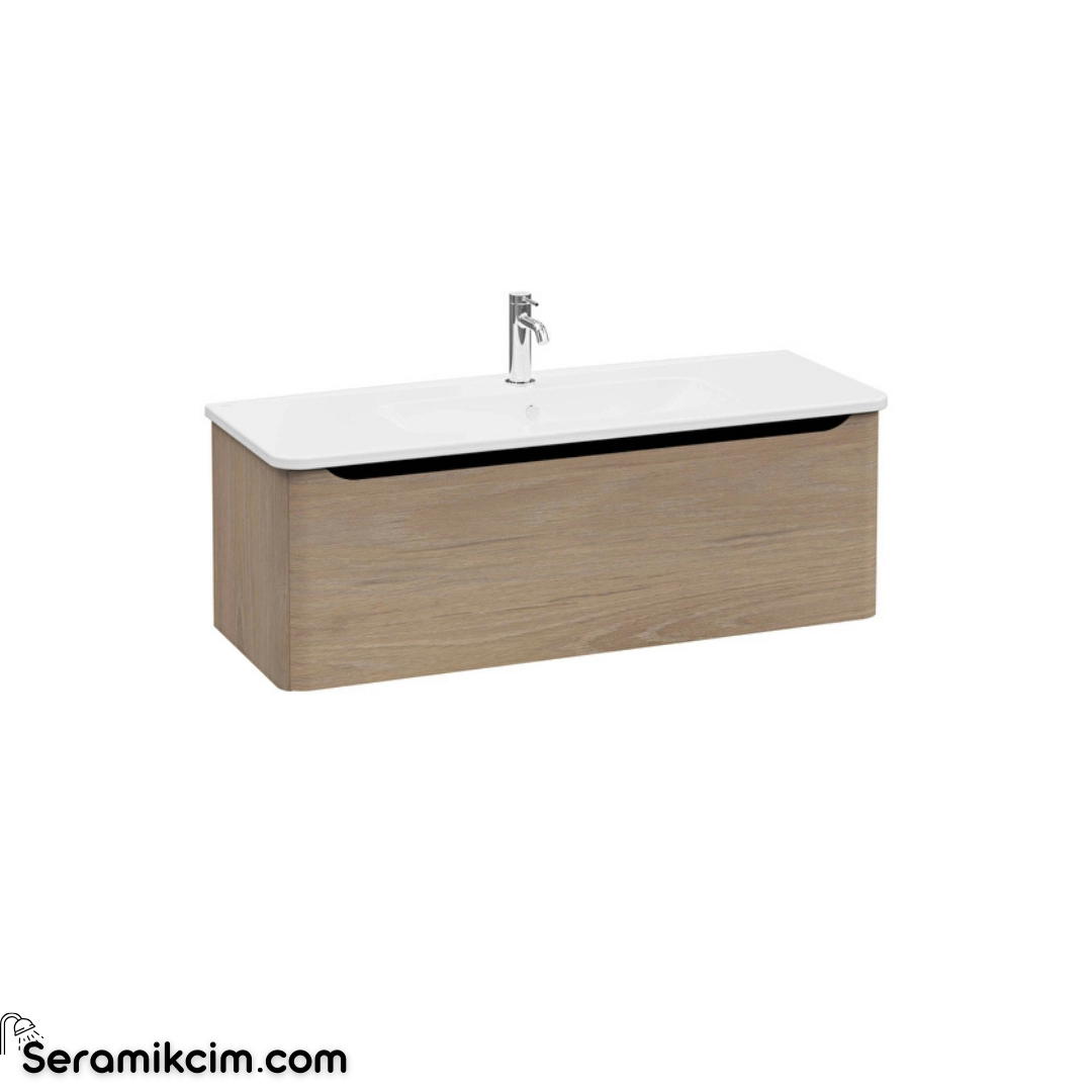 Vitra New Integra Round Lavabo Dolabı 120 Cm Bir Çekmeceli Altın Meşe 69927