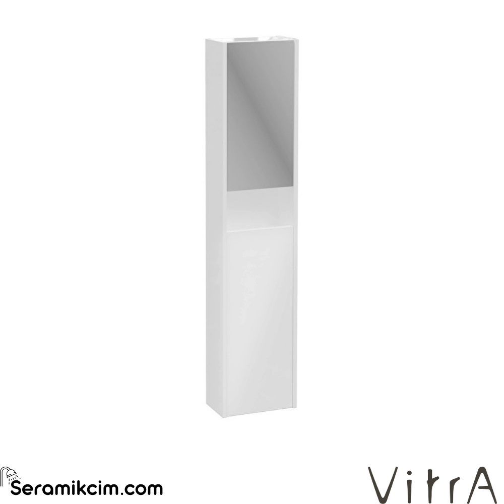 Vitra New Integra Square Boy Dolabı 30 Cm İki Kapaklı Dar Parlak Beyaz Sol 80345