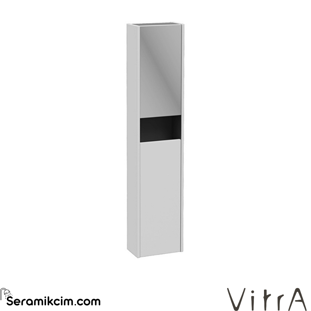 Vitra New Integra Square Boy Dolabı 30 Cm İki Kapaklı Dar Mat Açık Gri Sol 80351