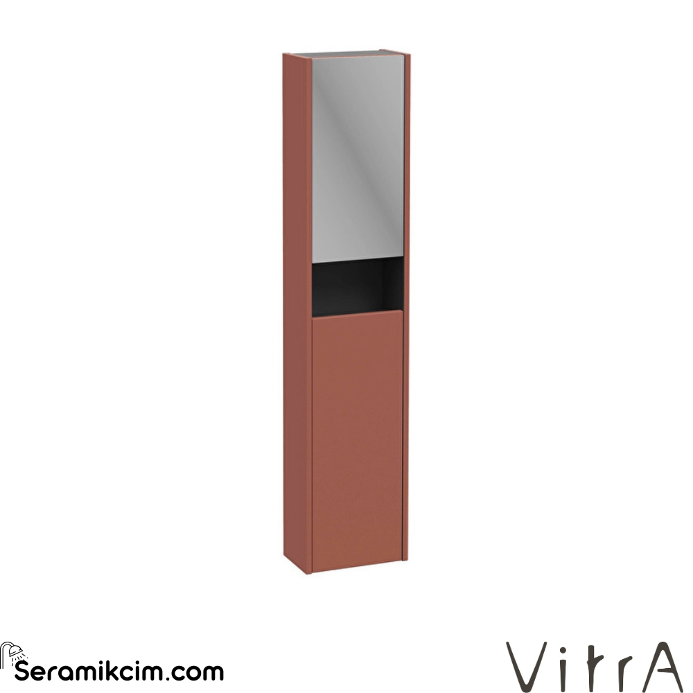 Vitra New Integra Square Boy Dolabı 30 Cm İki Kapaklı Dar Mat Kırmızı Sol 80349