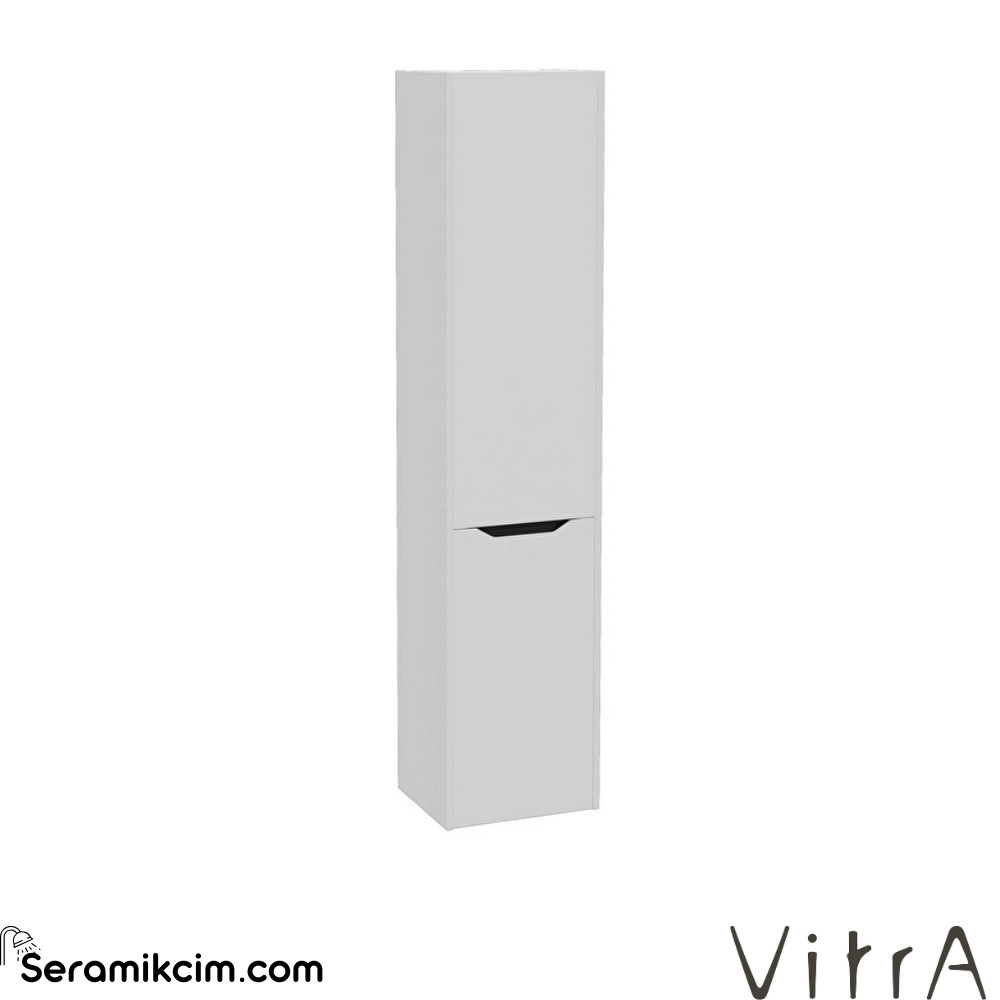 Vitra New Integra Square Boy Dolabı 40 Cm İki Kapaklı Çamaşır Sepetli Mat Açık Gri Sağ 80315