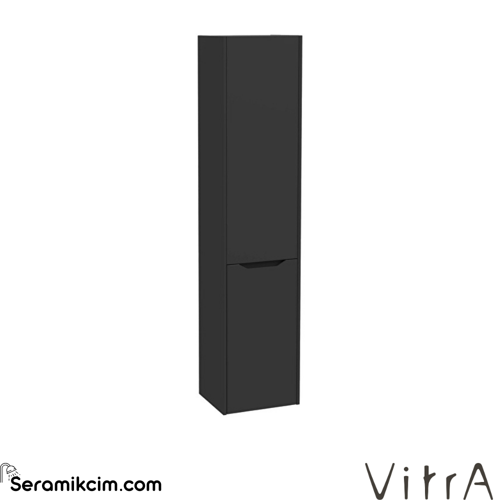 Vitra New Integra Square Boy Dolabı 40 Cm İki Kapaklı Çamaşır Sepetli Mat Grafit Sağ 80311