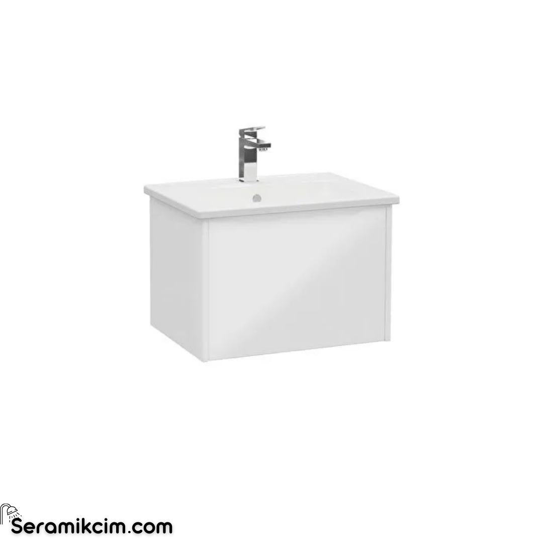 Vitra New Integra Square Lavabo Dolabı 60 Cm Bir Çekmeceli Parlak Beyaz 80129
