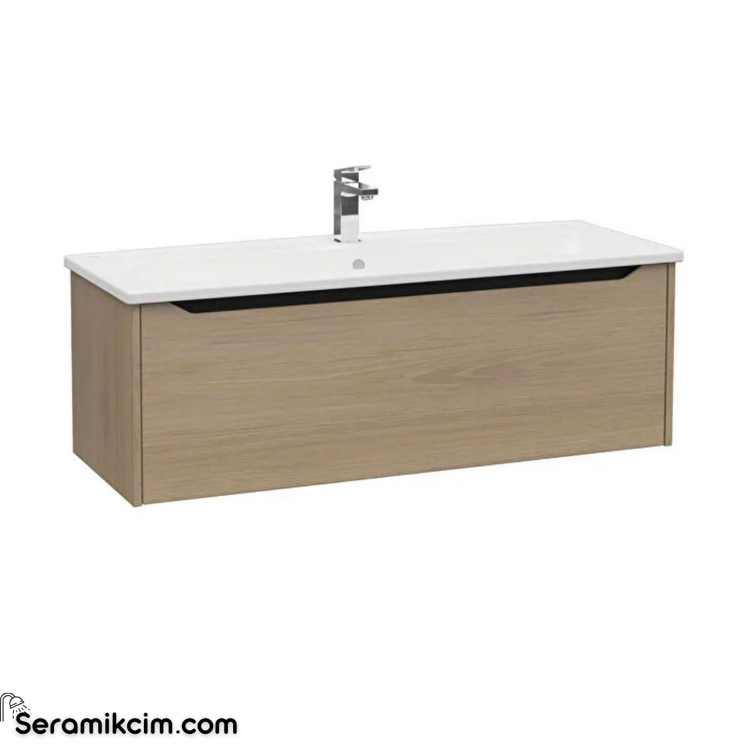 Vitra New Integra Square Lavabo Dolabı 120 Cm Bir Çekmeceli Altın Meşe 80159