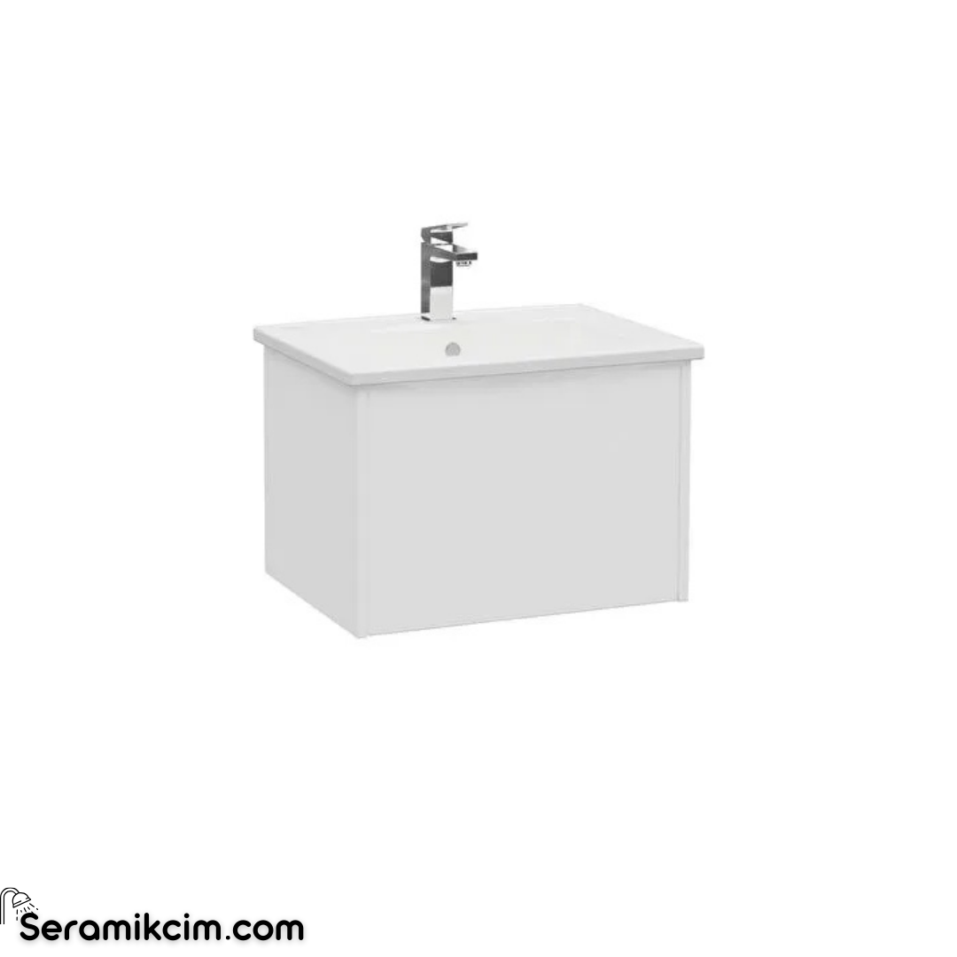 Vitra New Integra Square Lavabo Dolabı 60 Cm Bir Çekmeceli Mat Beyaz 80130