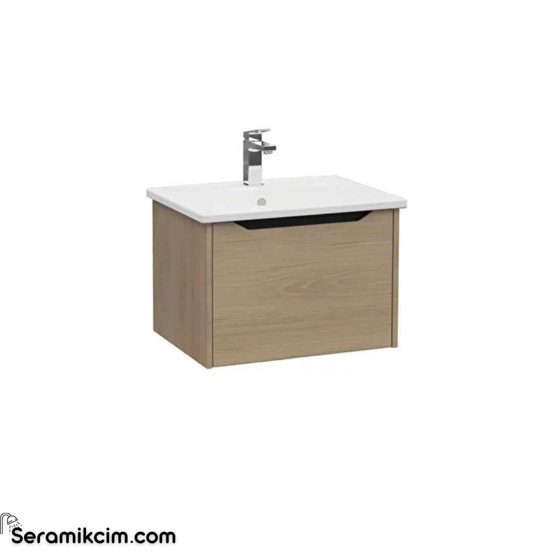 Vitra New Integra Square Lavabo Dolabı 60 Cm Bir Çekmeceli Altın Meşe 80132
