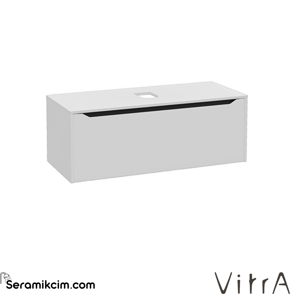 Vitra New Integra Square Lavabo Dolabı 120 Cm Bir Çekmeceli Çanak Lavabo Uyumlu Mat Açık Gri Lavabosuz 80297