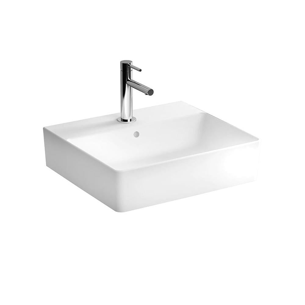 VitrA Nuo Çanak Lavabo Dikdörtgen, Kompakt, 50x44 cm Tek Armatür Delikli, Su Taşma Delikli, Beyaz - 7431B003-0001