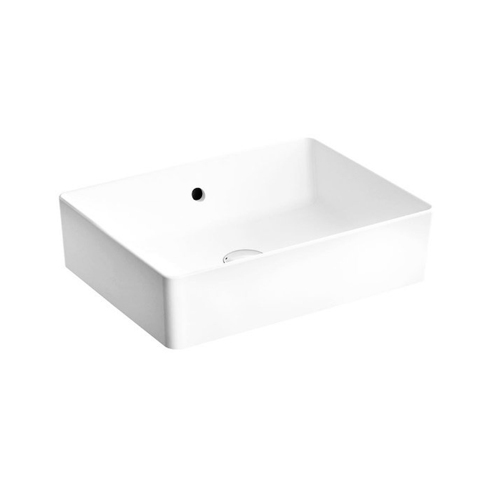 VitrA Nuo Çanak Lavabo Dikdörtgen, Kompakt, 50x38 cm Armatür Deliksiz, Su Taşma Delikli, Beyaz - 7436B003-0012