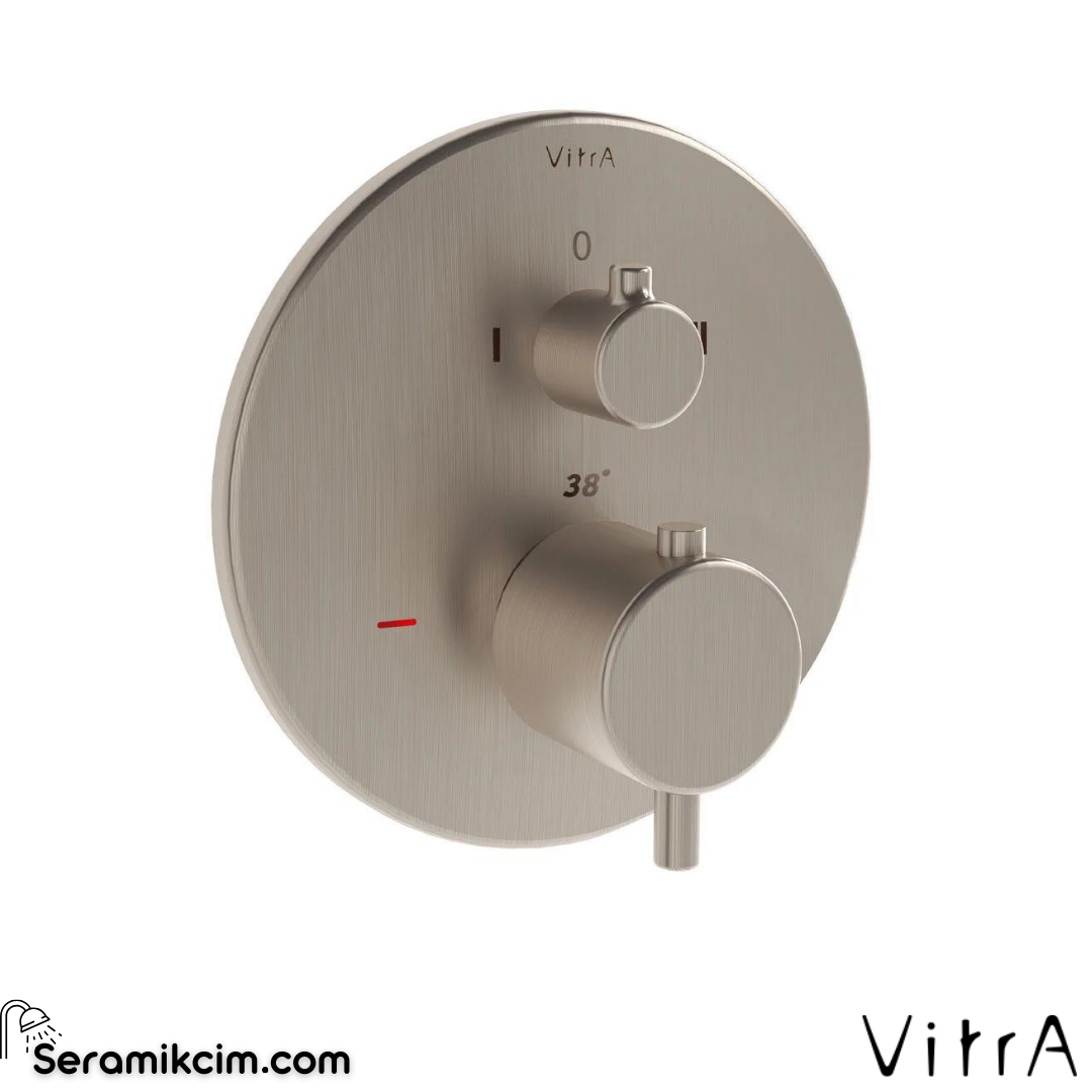 Vitra Origin Ankastre Termostatik Banyo Bataryası (V-Box Sıva Üstü Grubu), F.Nikel