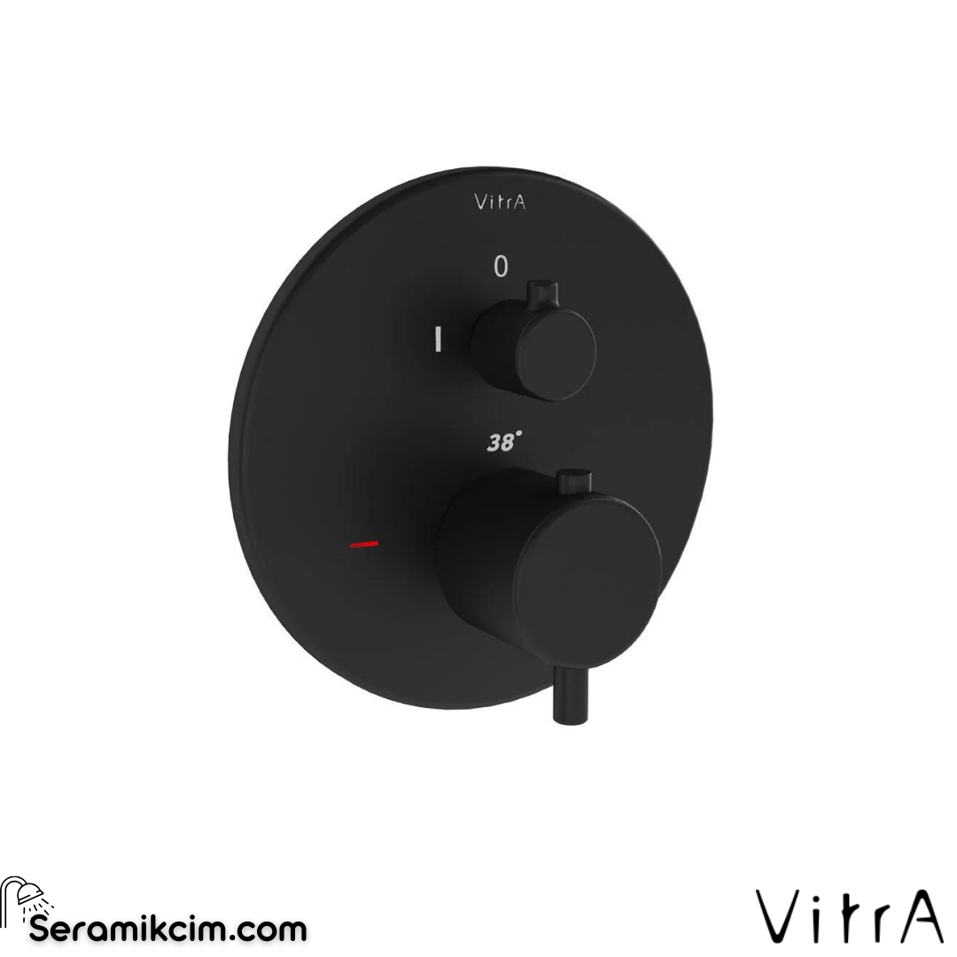 Vitra Origin Ankastre Termostatik Duş Bataryası (V-Box Sıva Üstü Grubu), Mat Siyah