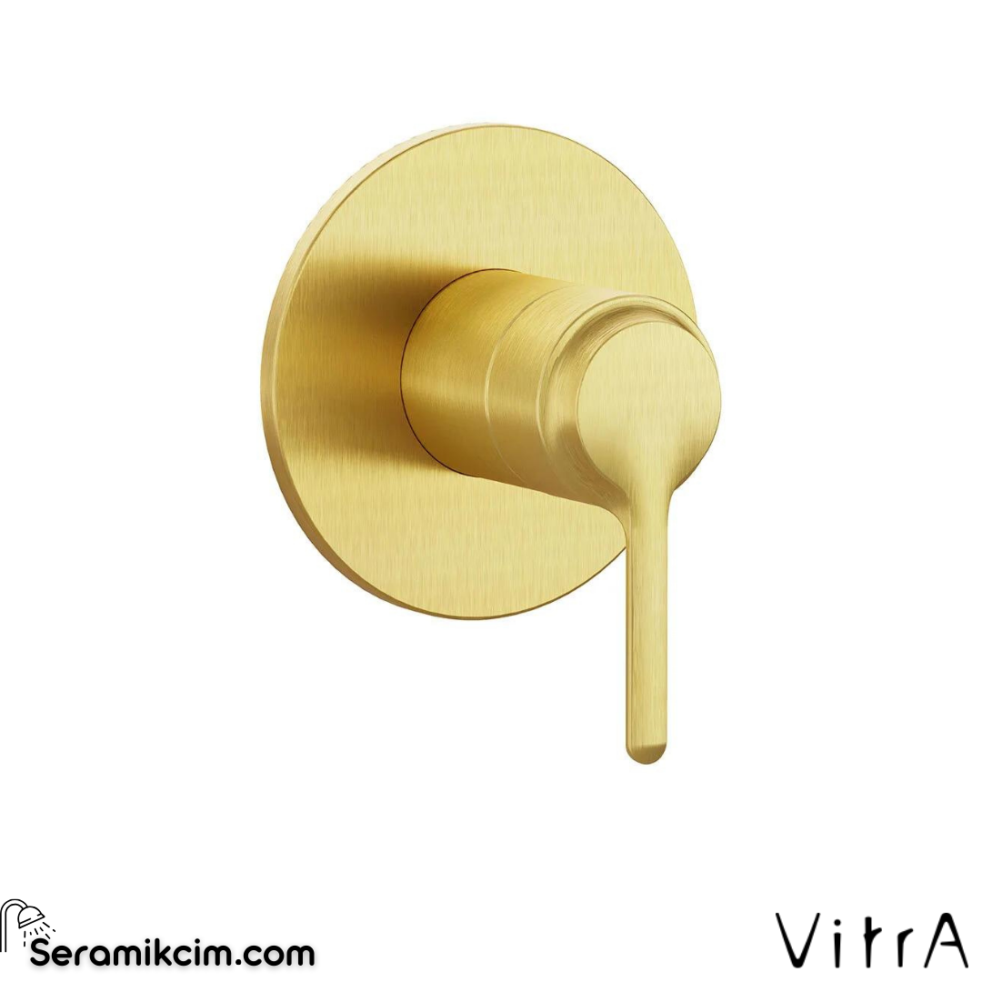 Vitra Origin Classic Ankastre Duş Bataryası (Minibox) (Sıva Üstü Grubu), Fırçalı Altın