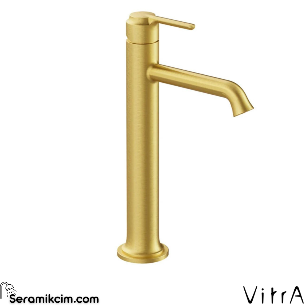 Vitra Origin Classic Lavabo Bataryası (Üstten Kumandalı, Çanak), Fırçalı Altın