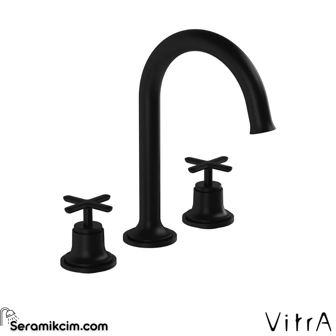 Vitra Origin Classic Lavabo Bataryası (3 Delikli Lavabolar İçin), Mat Siyah