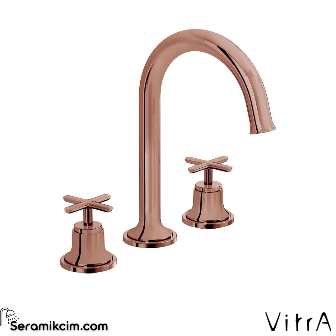 Vitra Origin Classic Lavabo Bataryası (3 Delikli Lavabolar İçin), Soft Bakır