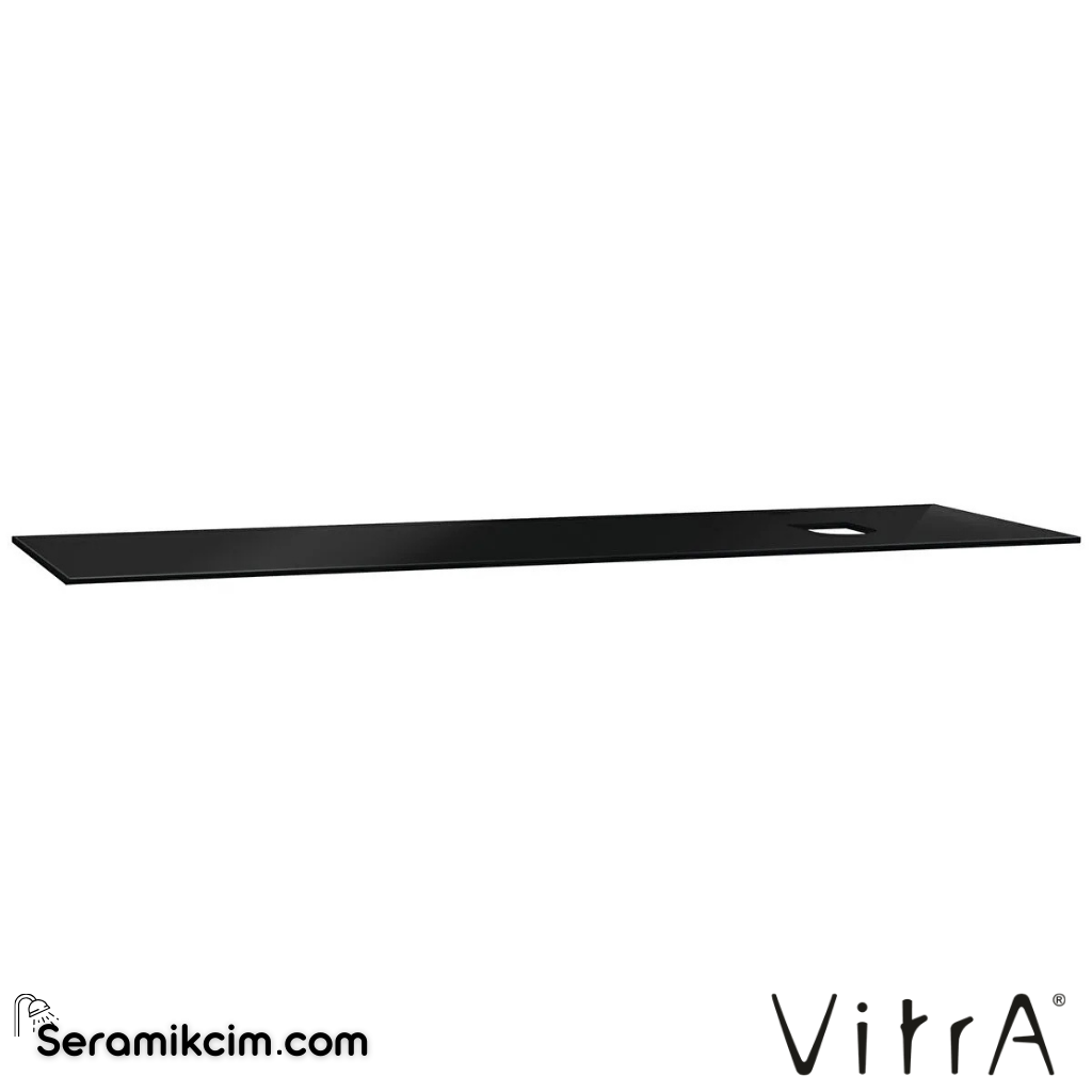 VitrA Origin Üst Tezgah 150 cm, cam armatür delikli, sağ sifon delikli, siyah 65749 - 65749