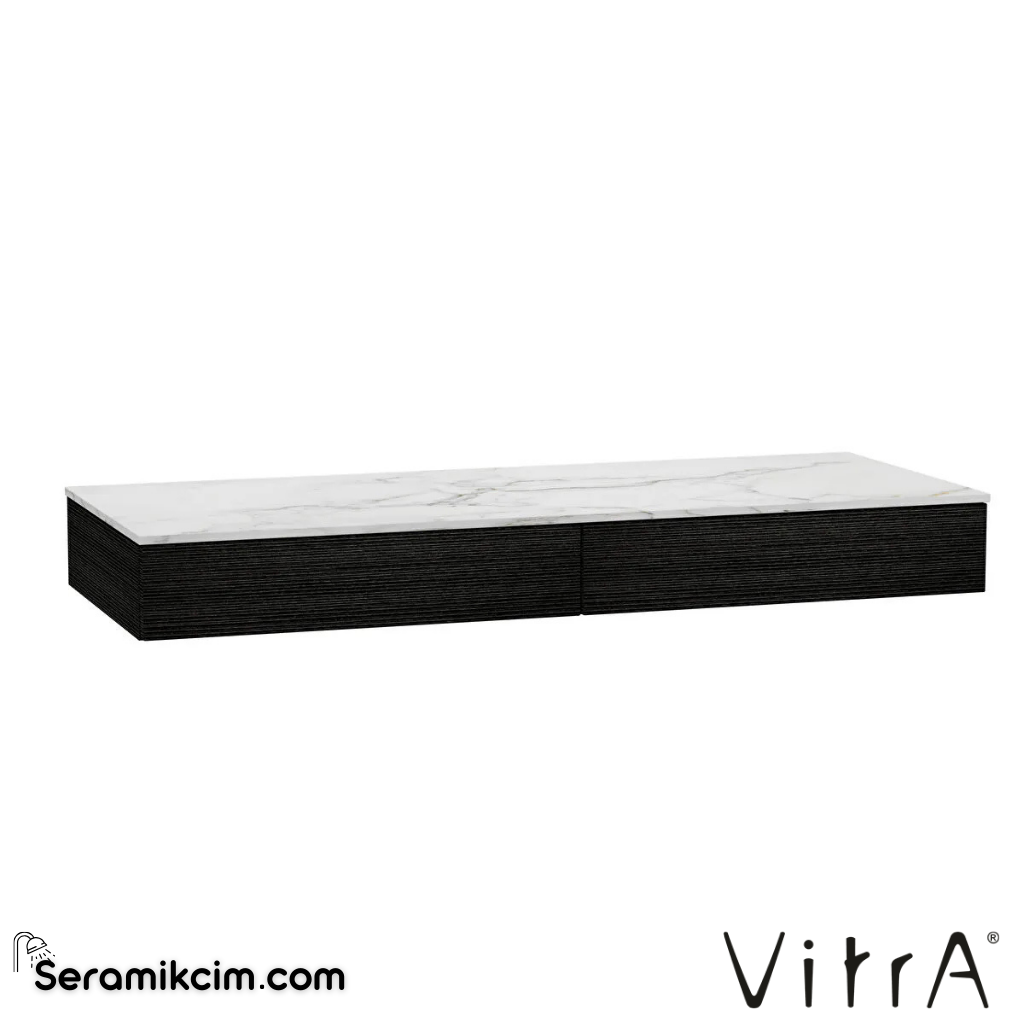 VitrA Origin Yan Ünite 120 cm, iki çekmeceli hareli siyah meşe 66971 - 66971