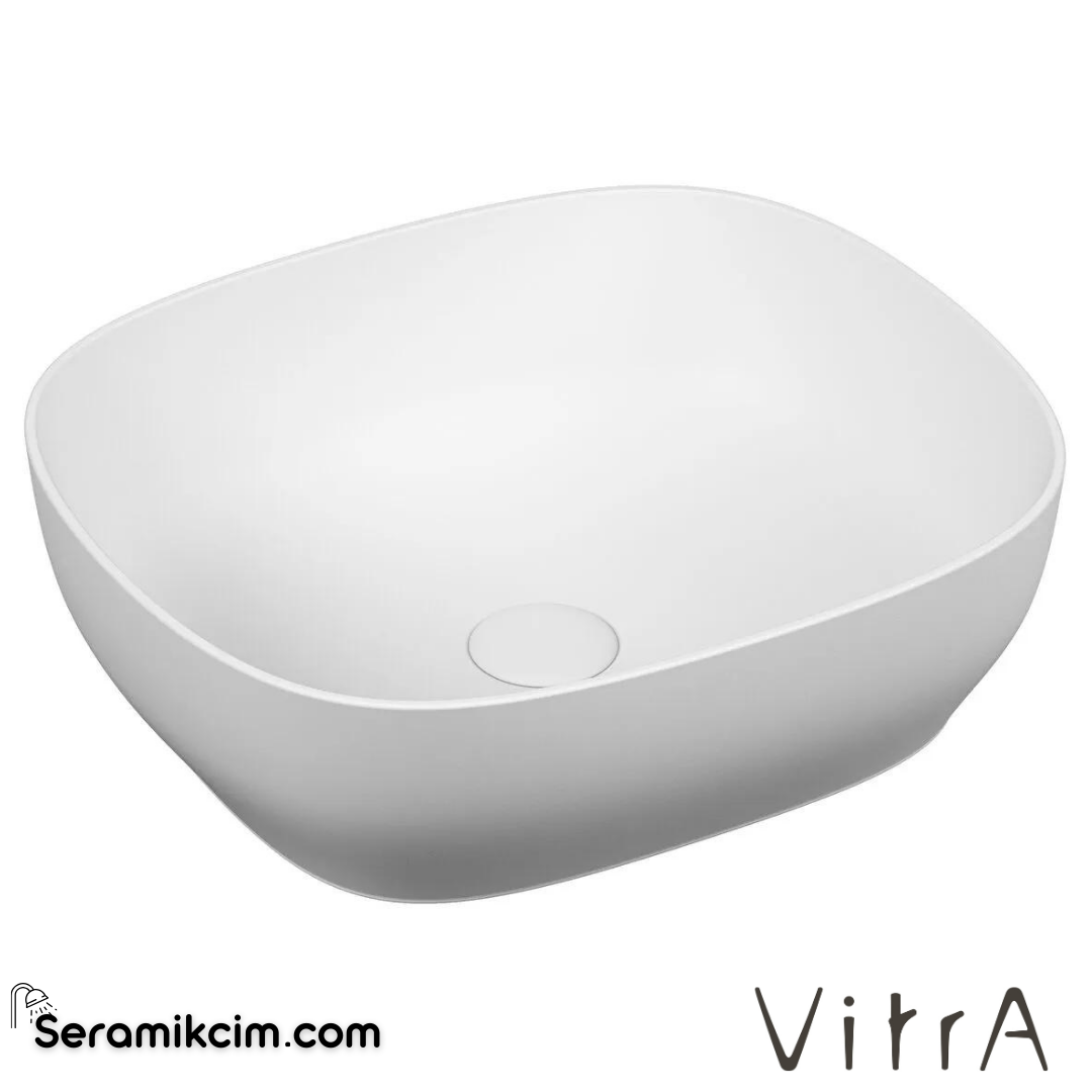 VitrA Outline Çanak Lavabo Dikdörtgen, 45x41 cm Armatür Deliksiz, Su Taşma Deliksiz, Clean, Mat Beyaz - 5994B401-0016