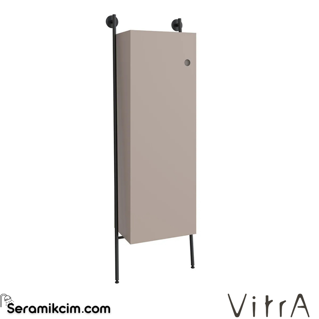 VitrA Plural Boy Dolabı 50 cm bir kapaklı mat soft bej sol 80482