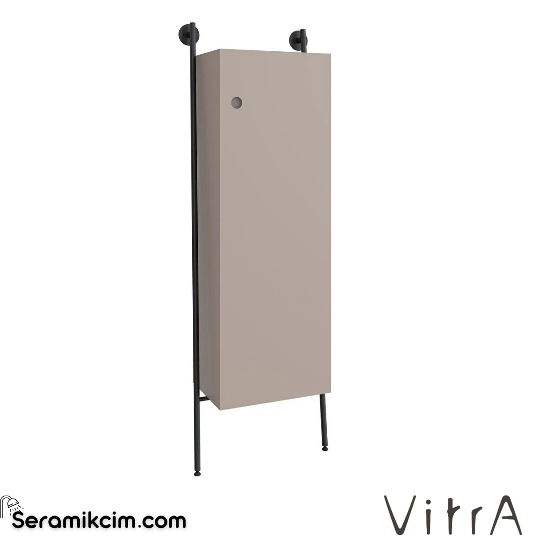 VitrA Plural Boy Dolabı 50 cm bir kapaklı mat soft bej sağ 80483