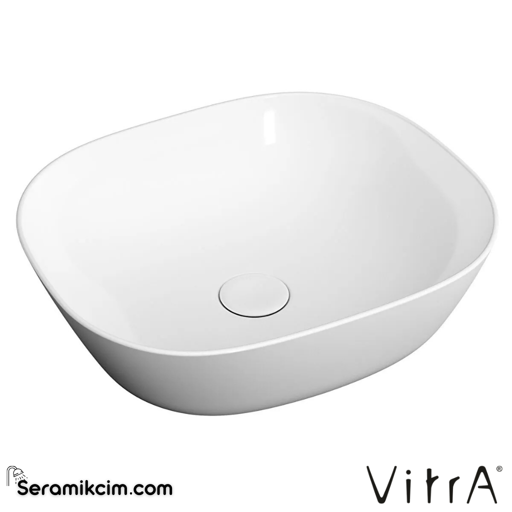 VitrA Plural Çanak Lavabo Oval, Kompakt, 45x38 cm Armatür Deliksiz, Su Taşma Deliksiz, Clean, Beyaz - 7810B403-0016