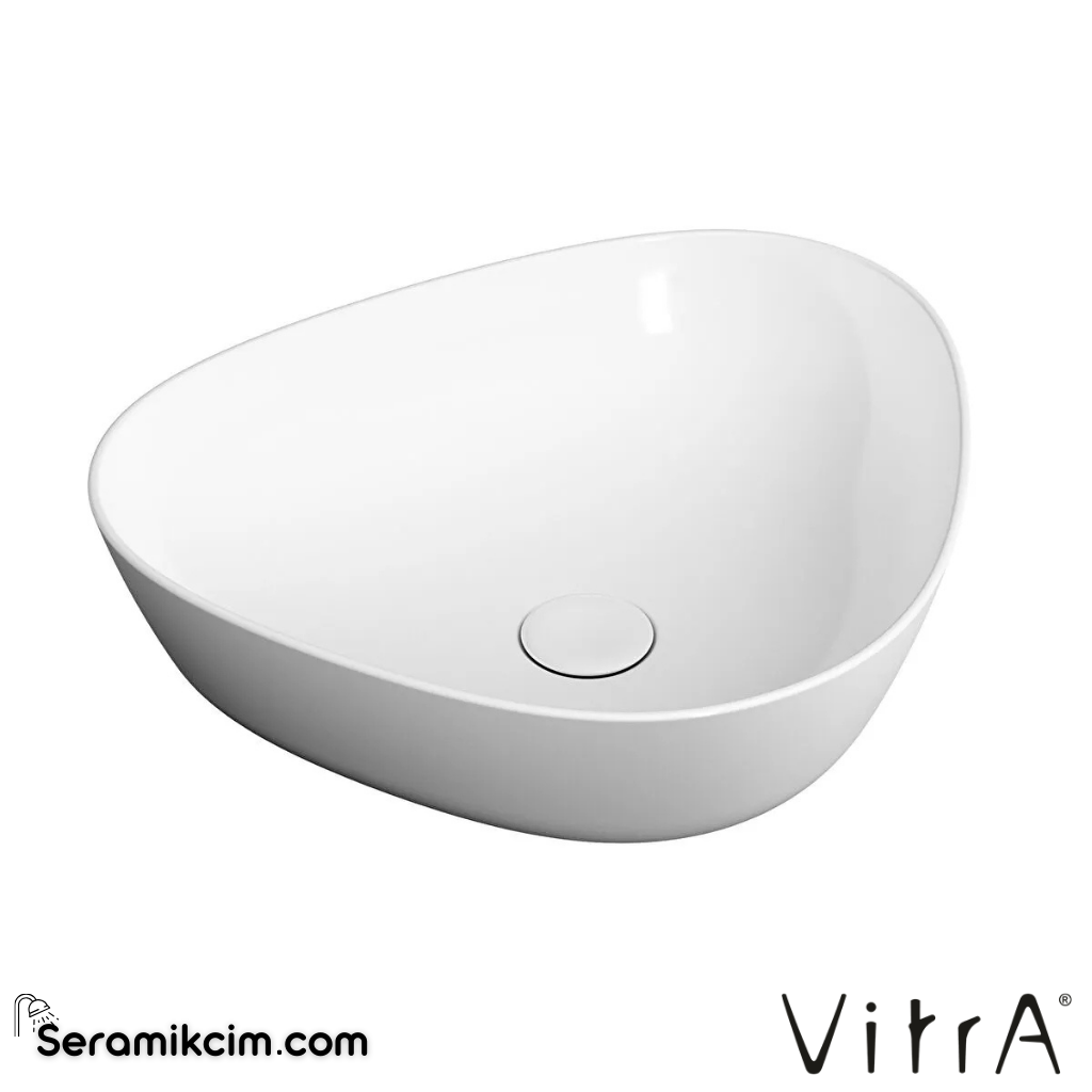 VitrA Plural Çanak Lavabo Üçgen, Kompakt, 45x40 cm Armatür Deliksiz, Su Taşma Deliksiz, Clean, Beyaz - 7812B403-0016