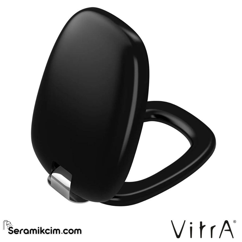 VitrA Plural Klozet Kapağı Duroplast, Üstten Sıkmalı Yavaş Kapanır, Kolay Sök-Tak, Metal Menteşeli, Mat Siyah 126-483-009 - 126-483-009