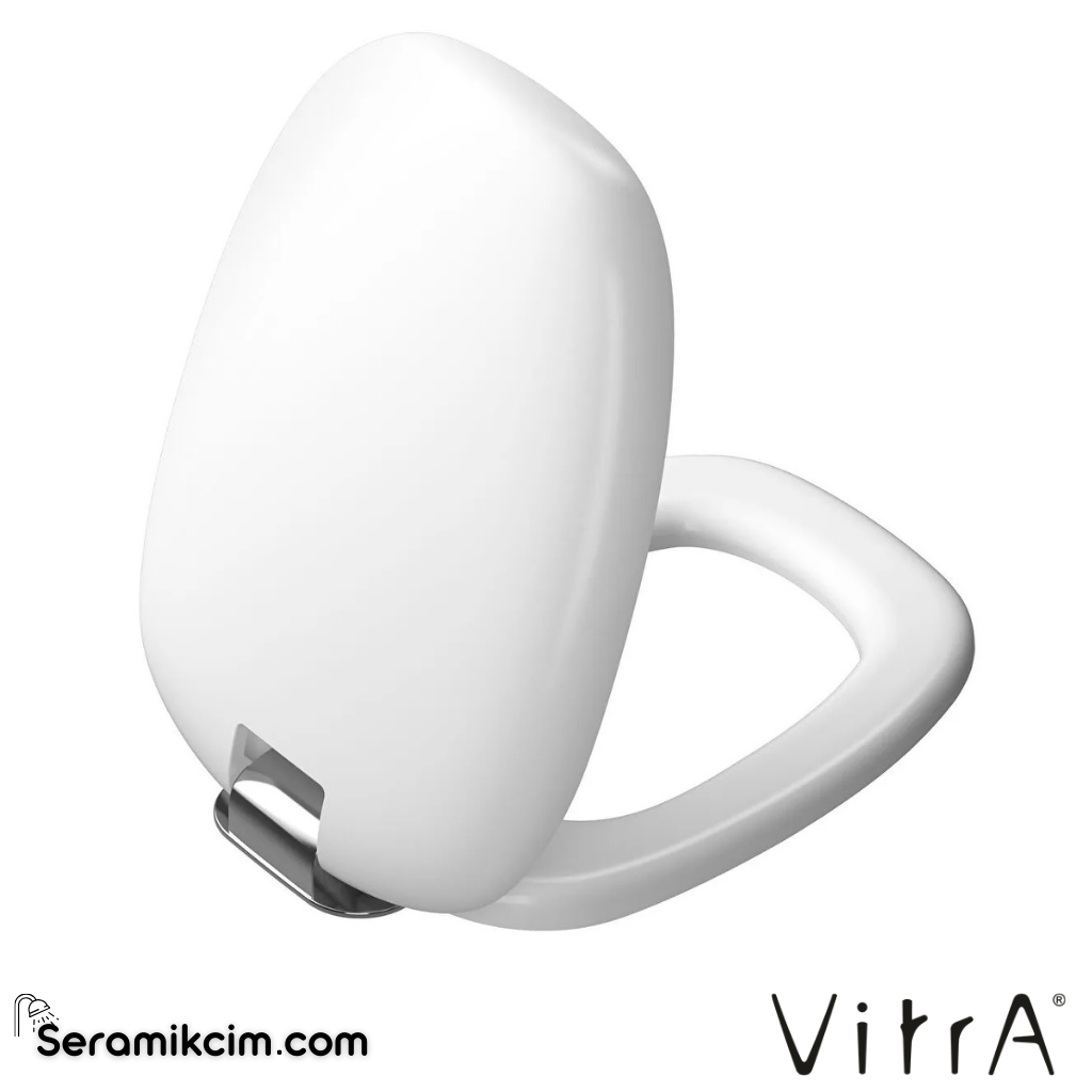 VitrA Plural Klozet Kapağı Duroplast, Üstten Sıkmalı Yavaş Kapanır, Kolay Sök-Tak, Metal Menteşeli, Mat Beyaz 126-401-009 - 126-401-009