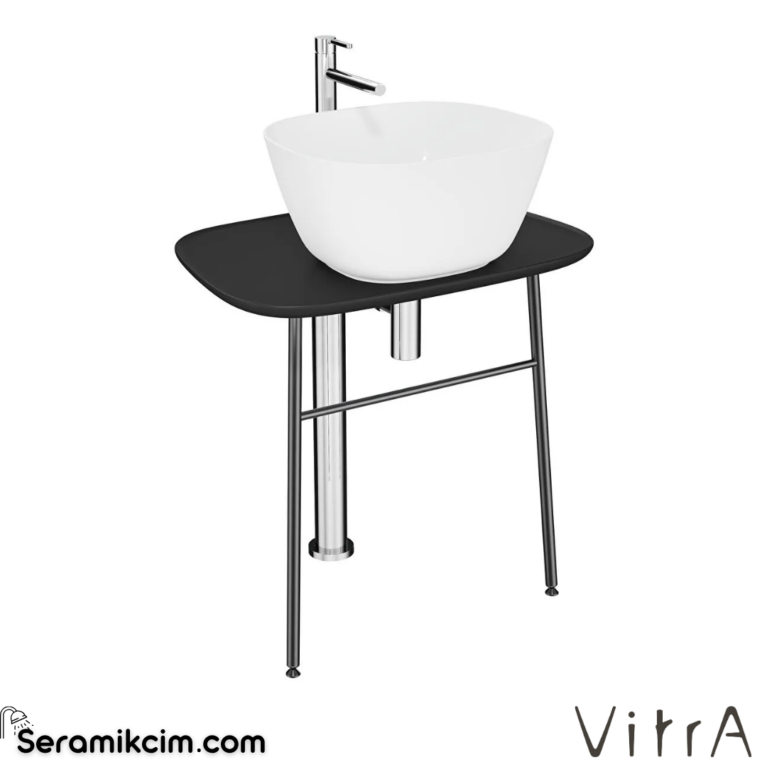 VitrA Plural Serbest Lavabo Ünitesi 70 cm, alçak mat siyah 64051