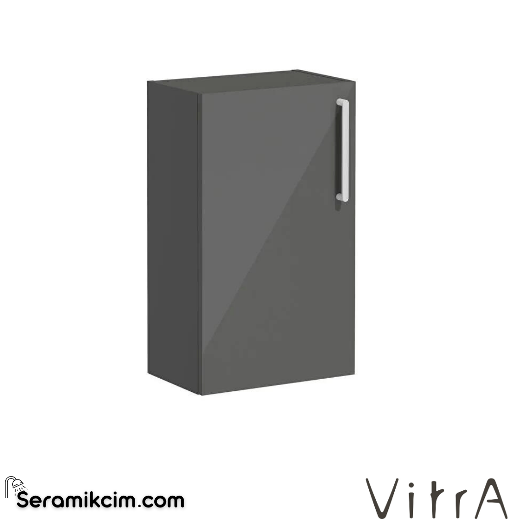 Vitra Root Alt Ünite, 40 Cm, Dar, Parlak Antrasit, Sol - 66218