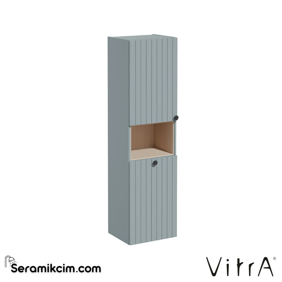 Vitra Root Groove Boy Dolabı, 40 Cm, Kısa, Çamaşır Sepetli, Mat Fiyord Yeşili, Sol - 69096