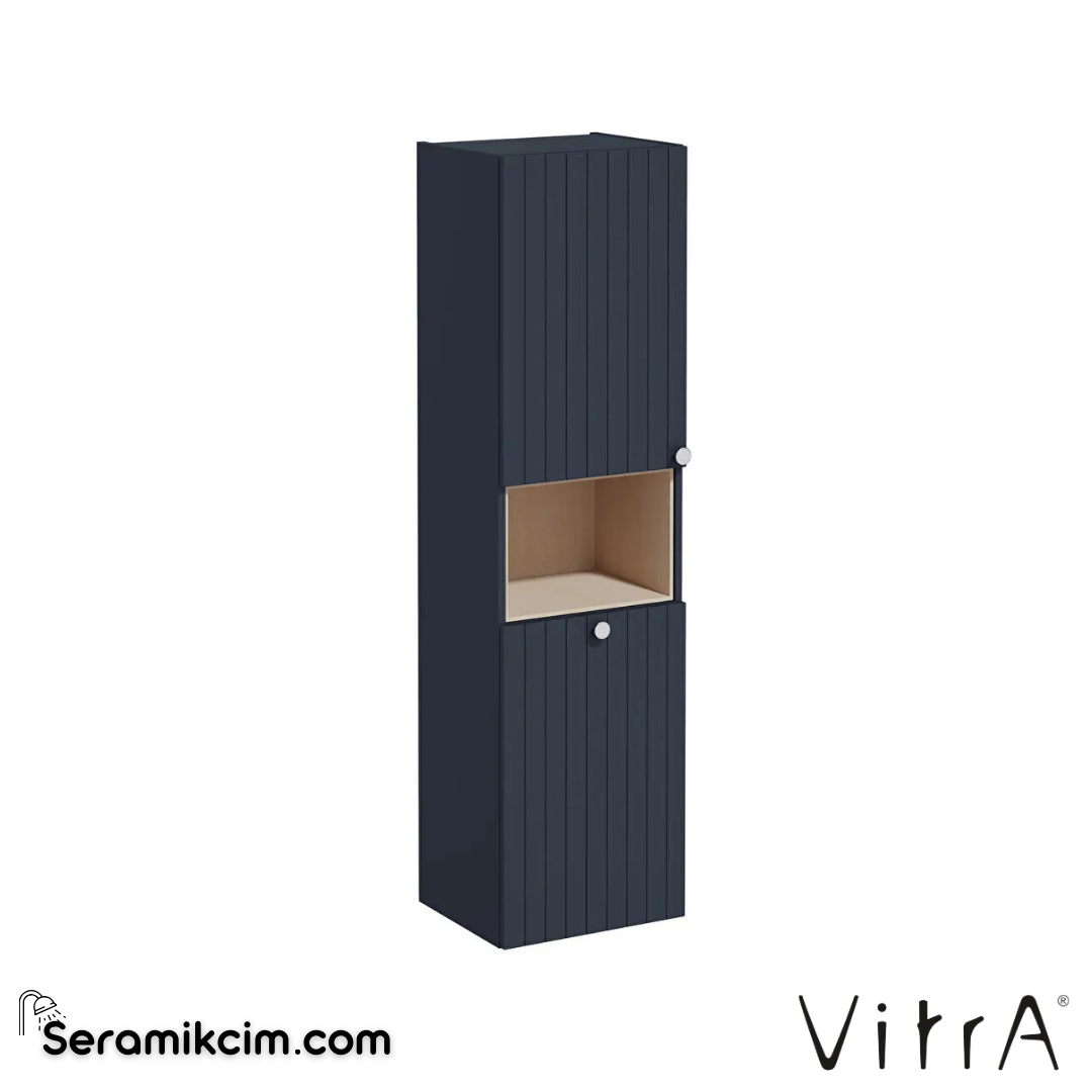 Vitra Root Groove Boy Dolabı, 40 Cm, Kısa, Çamaşır Sepetli, Mat Lacivert, Sol - 69098