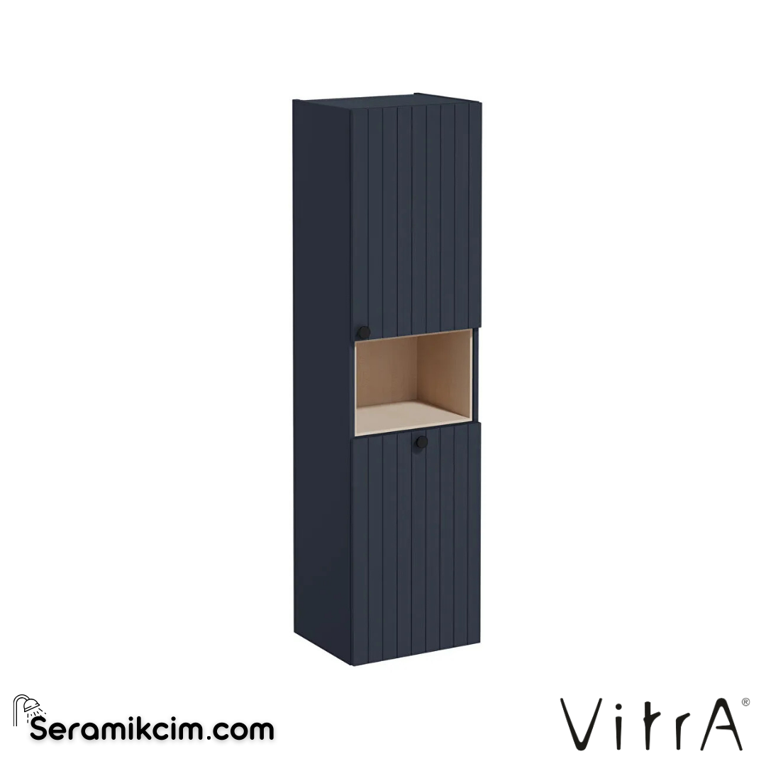 Vitra Root Groove Boy Dolabı, 40 Cm, Kısa, Çamaşır Sepetli, Mat Lacivert, Sağ - 69105