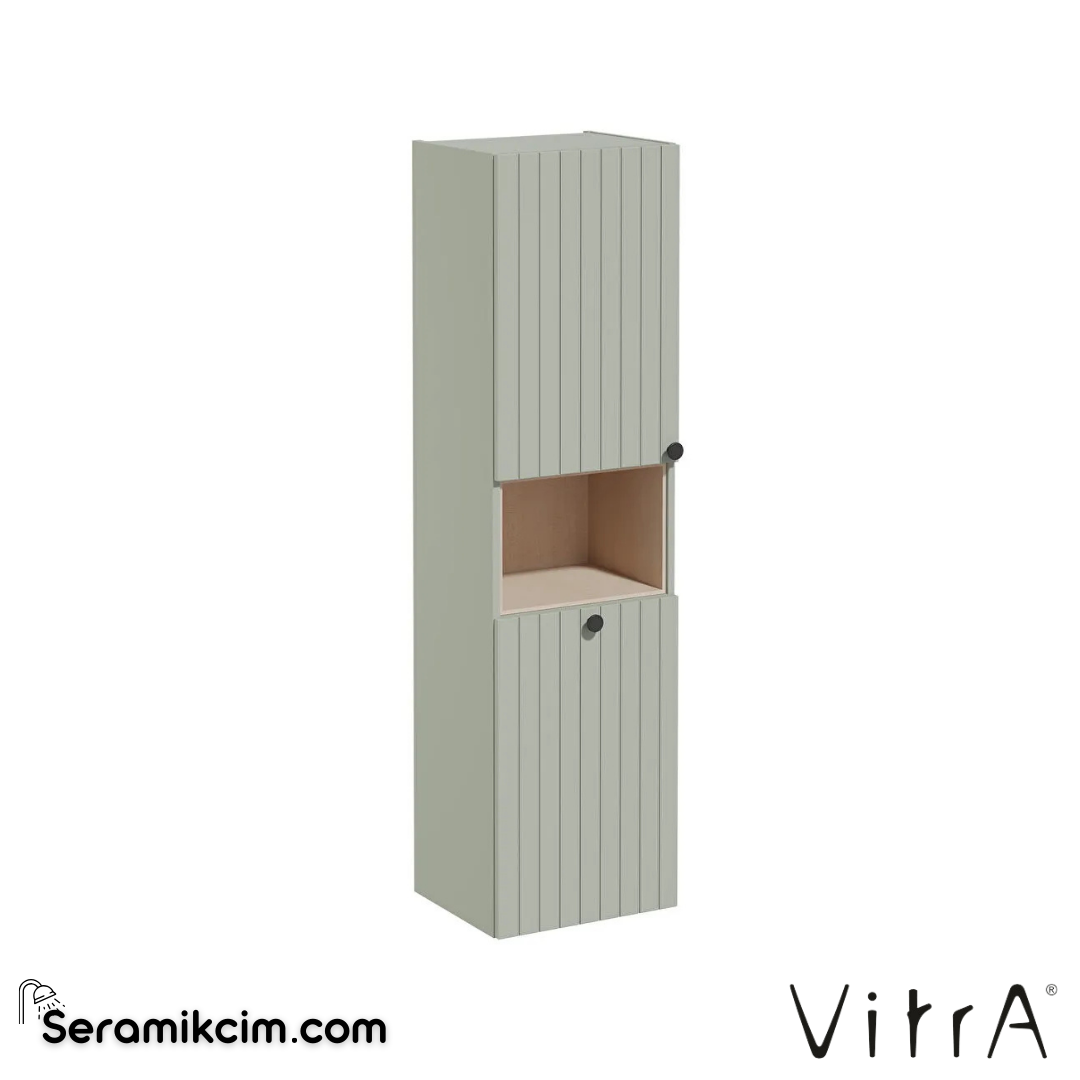 Vitra Root Groove Boy Dolabı, 40 Cm, Kısa, Çamaşır Sepetli, Mat Retro Yeşil, Sol - 69099