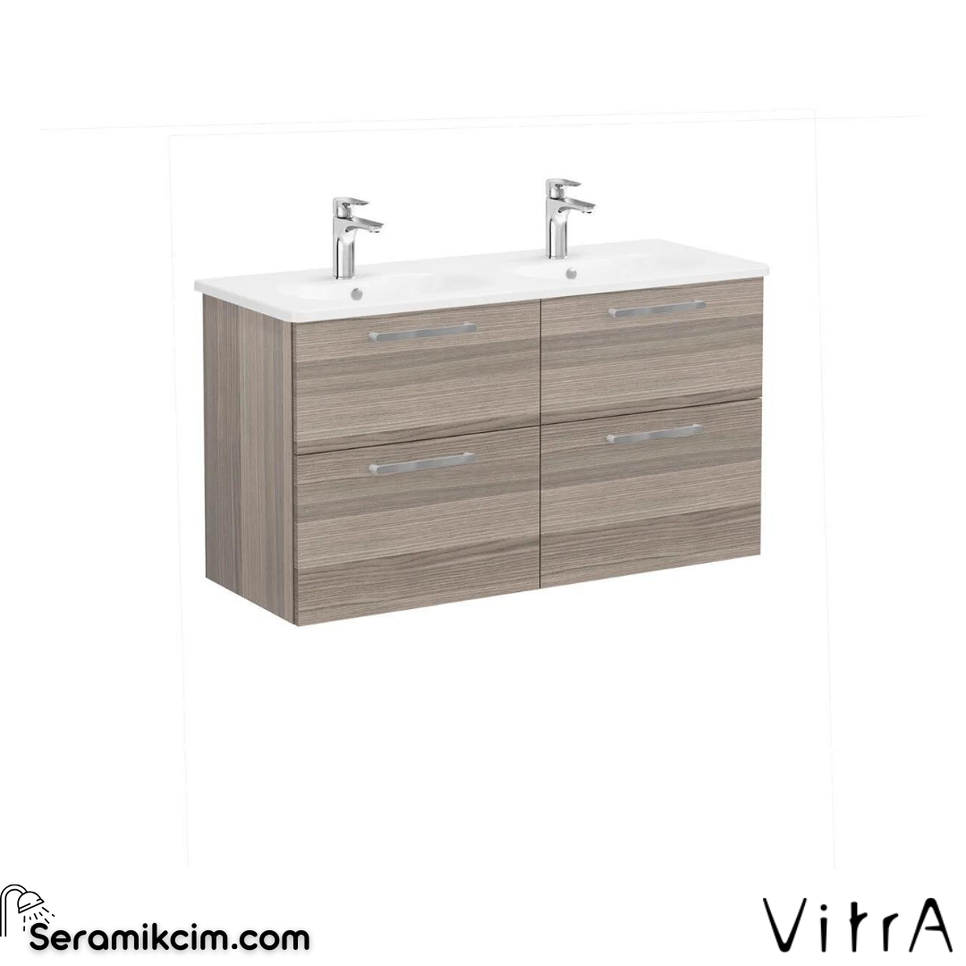 Vitra Root Lavabo Dolabı, Dört Çekmeceli, 120 Cm, Cordoba, Yuvarlak Lavabolu