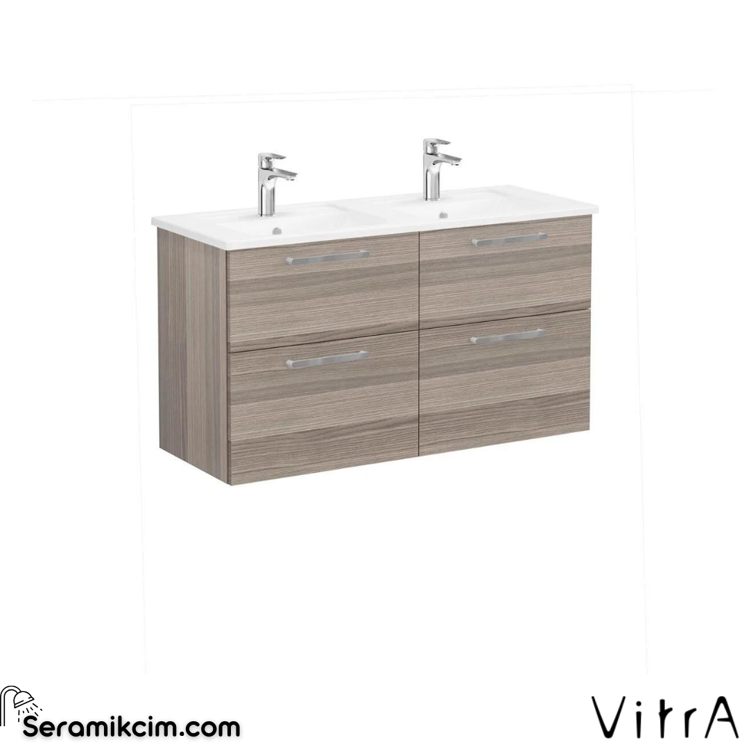 Vitra Root Lavabo Dolabı, Dört Çekmeceli, 120 Cm, Cordoba, Köşeli Lavabolu