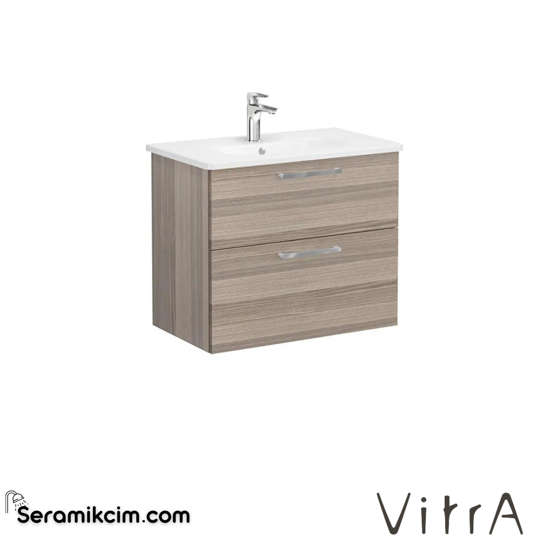 Vitra Root Lavabo Dolabı, İki Çekmeceli, 80 Cm, Cordoba, Yuvarlak Lavabolu - 68292
