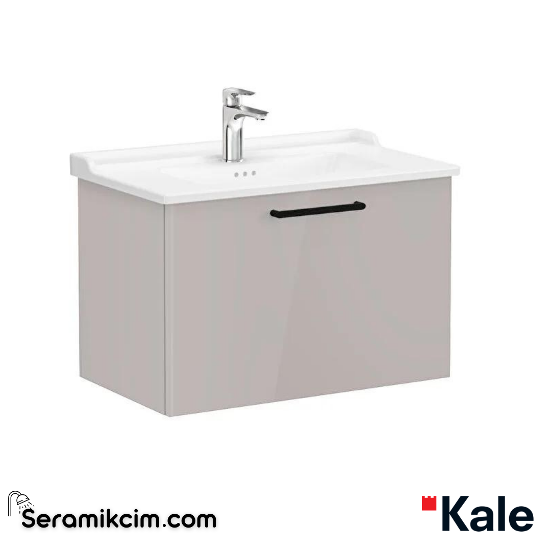 Vitra Root Lavabo Dolabı, Tek Çekmeceli, 80 Cm, Parlak Sahra Beji, Klasik Lavabolu - 68231