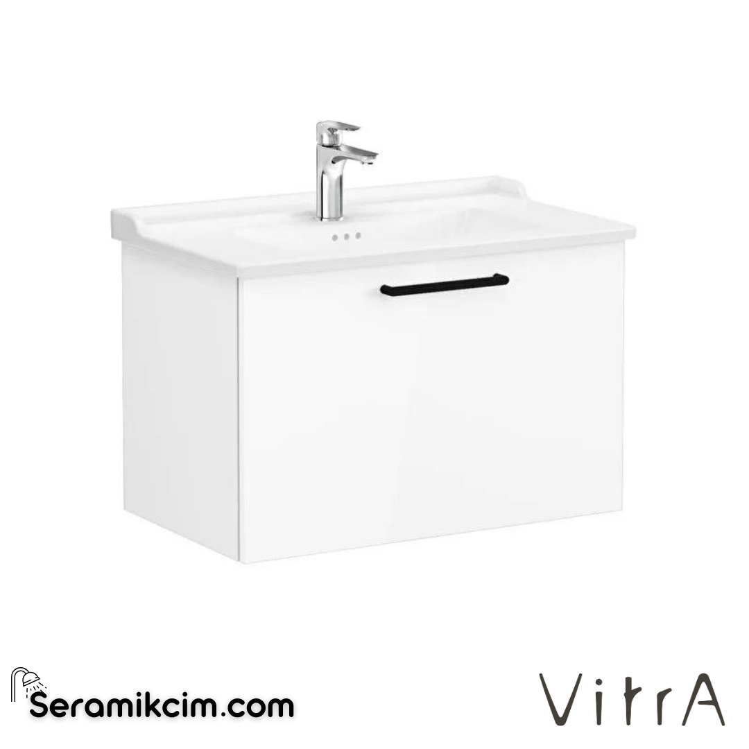 Vitra Root Lavabo Dolabı, Tek Çekmeceli, 80 Cm, Parlak Beyaz, Klasik Lavabolu - 68228