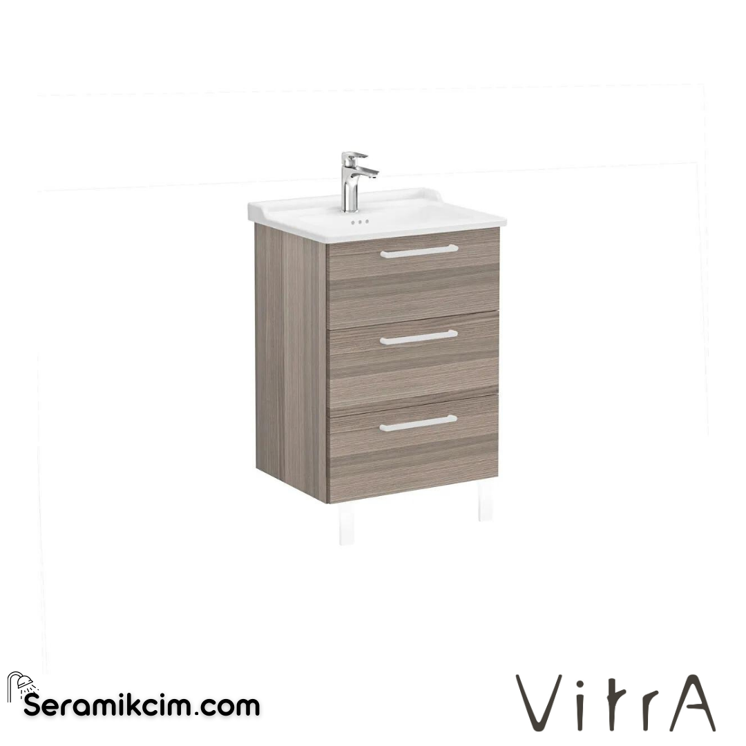 Vitra Root Lavabo Dolabı, Üç Çekmeceli, 60 Cm, Cordoba, Klasik Lavabolu - 68350