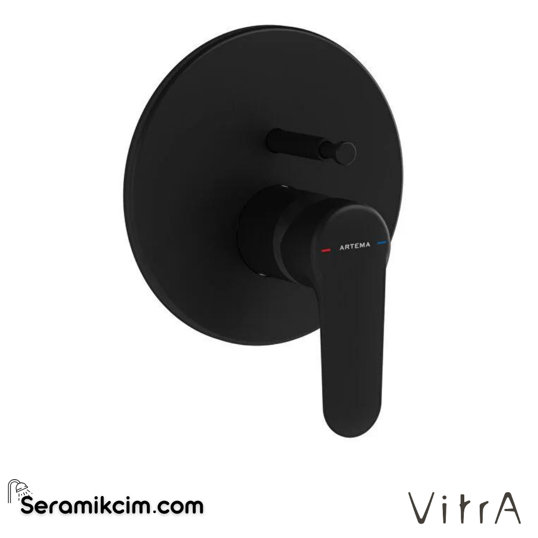 Vitra Root Round Ankastre Banyo Bataryası (V-Box Sıva Üstü Grubu), Mat Siyah - A4283036