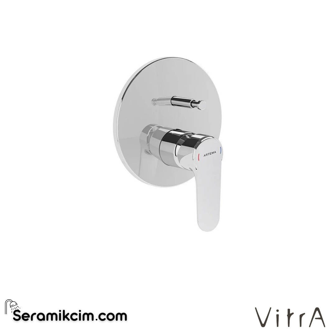 Vitra Root Round Ankastre Banyo Bataryası  (Sıva Üstü Grubu), Krom - A42727