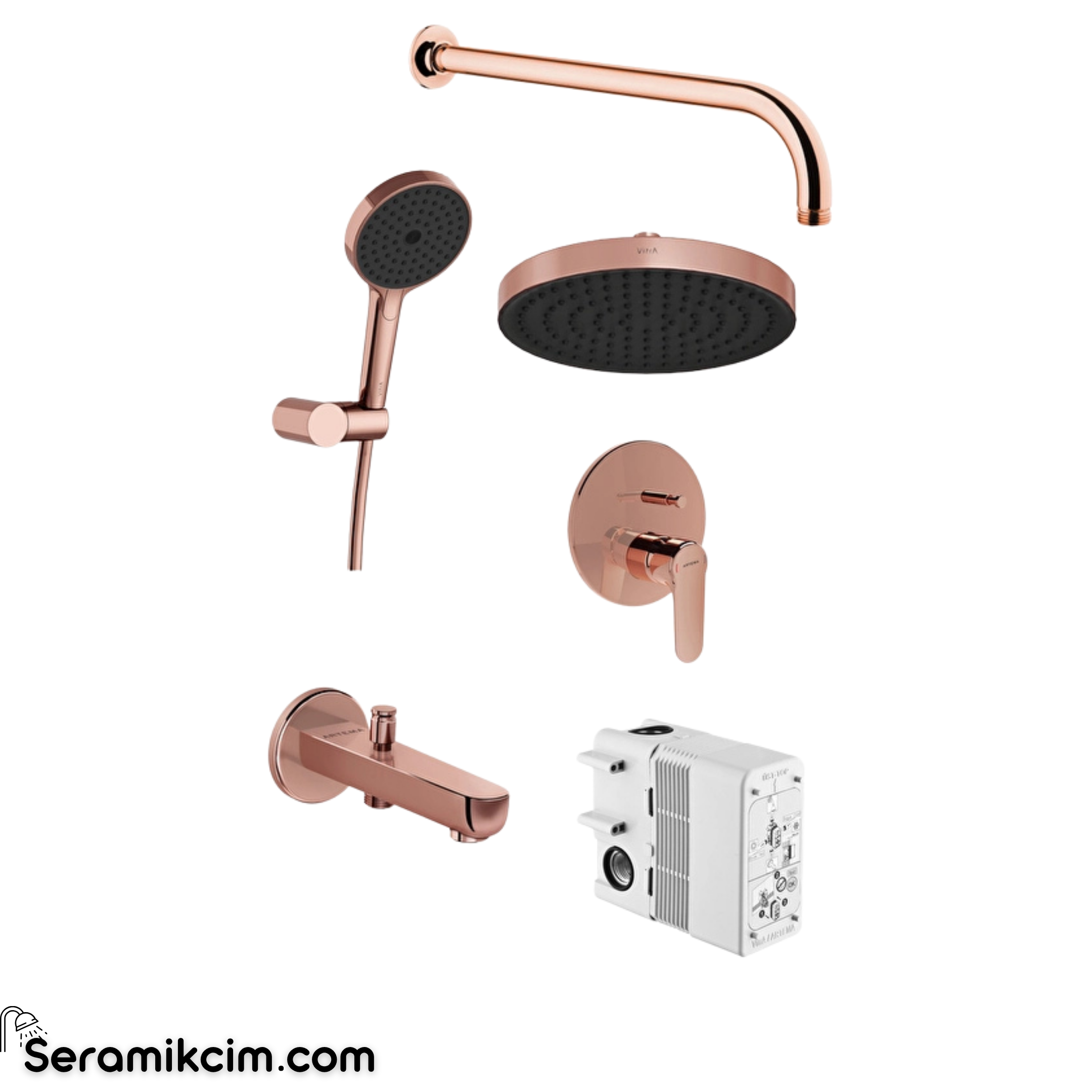 Vitra Root Round Ankastre Banyo Seti Soft Bakır (A4272729 A41949 A4592429 A4591229 A4565229 A4312629) A4932629