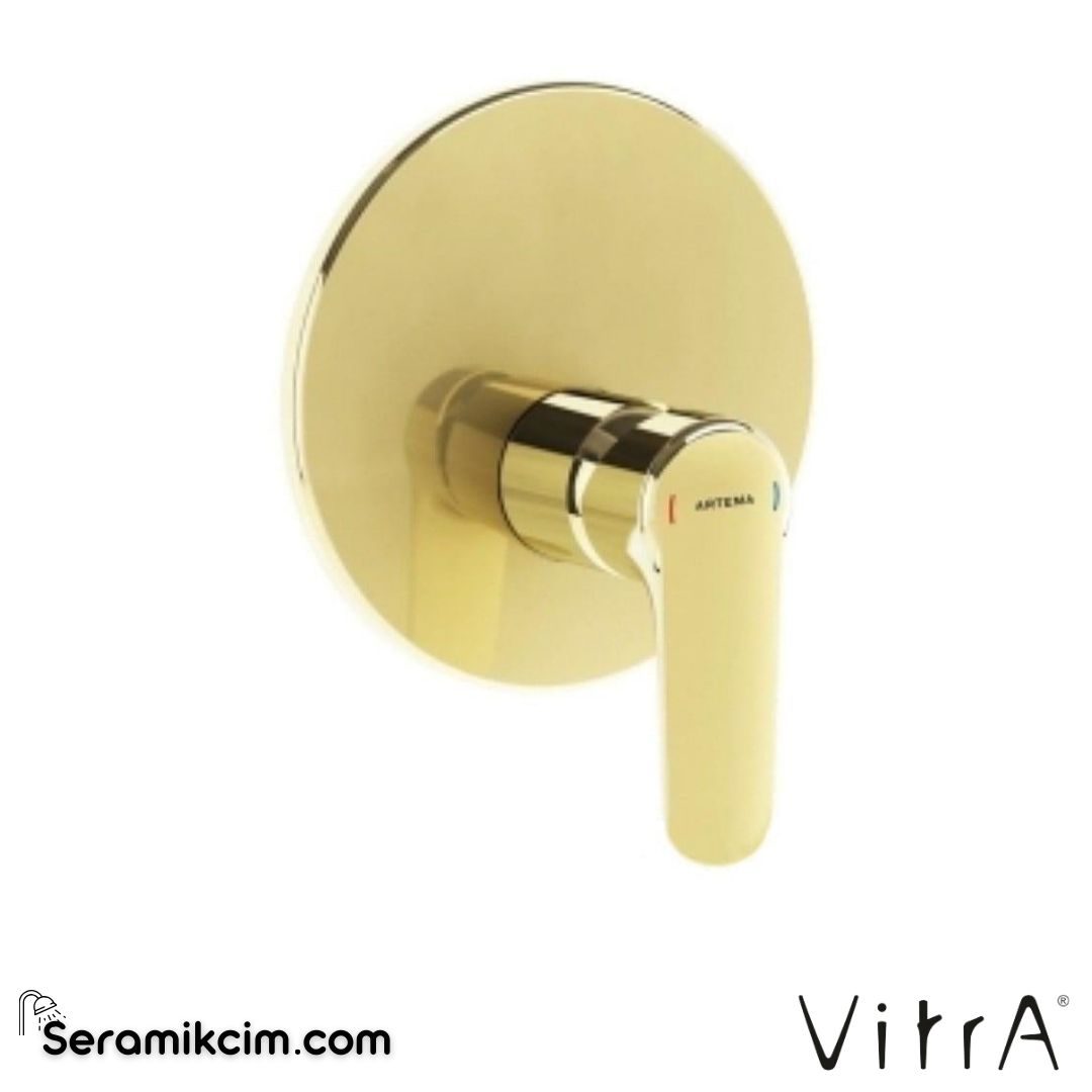 Vitra Root Round Ankastre Duş Bataryası (V-Box, Sıva Üstü Grubu) Soft Altın A4282974 - A4282974