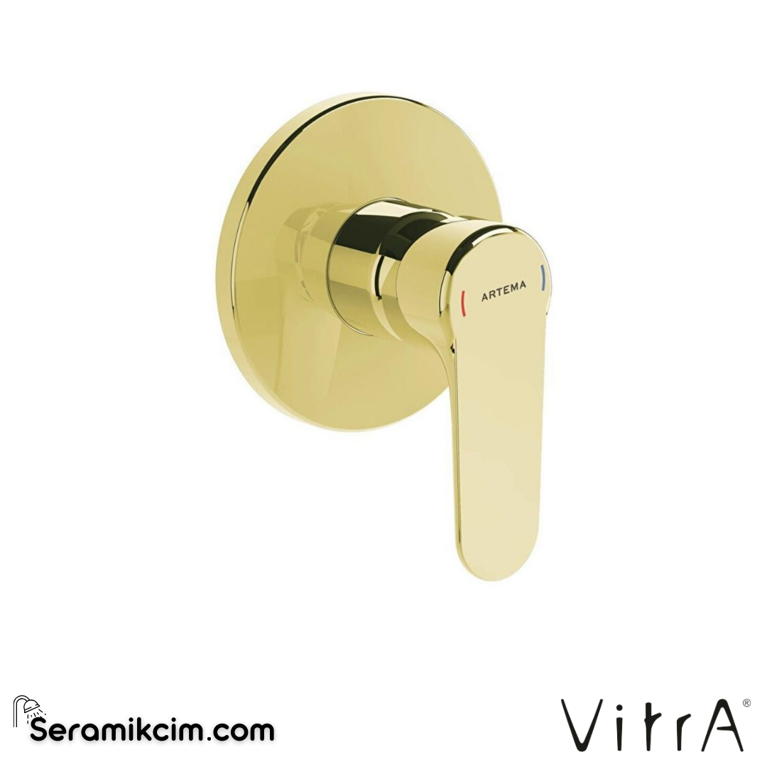 Vitra Root Round Ankastre Duş Bataryası (Sıva Üstü Grubu) Soft Altın A4272874 - A4272874