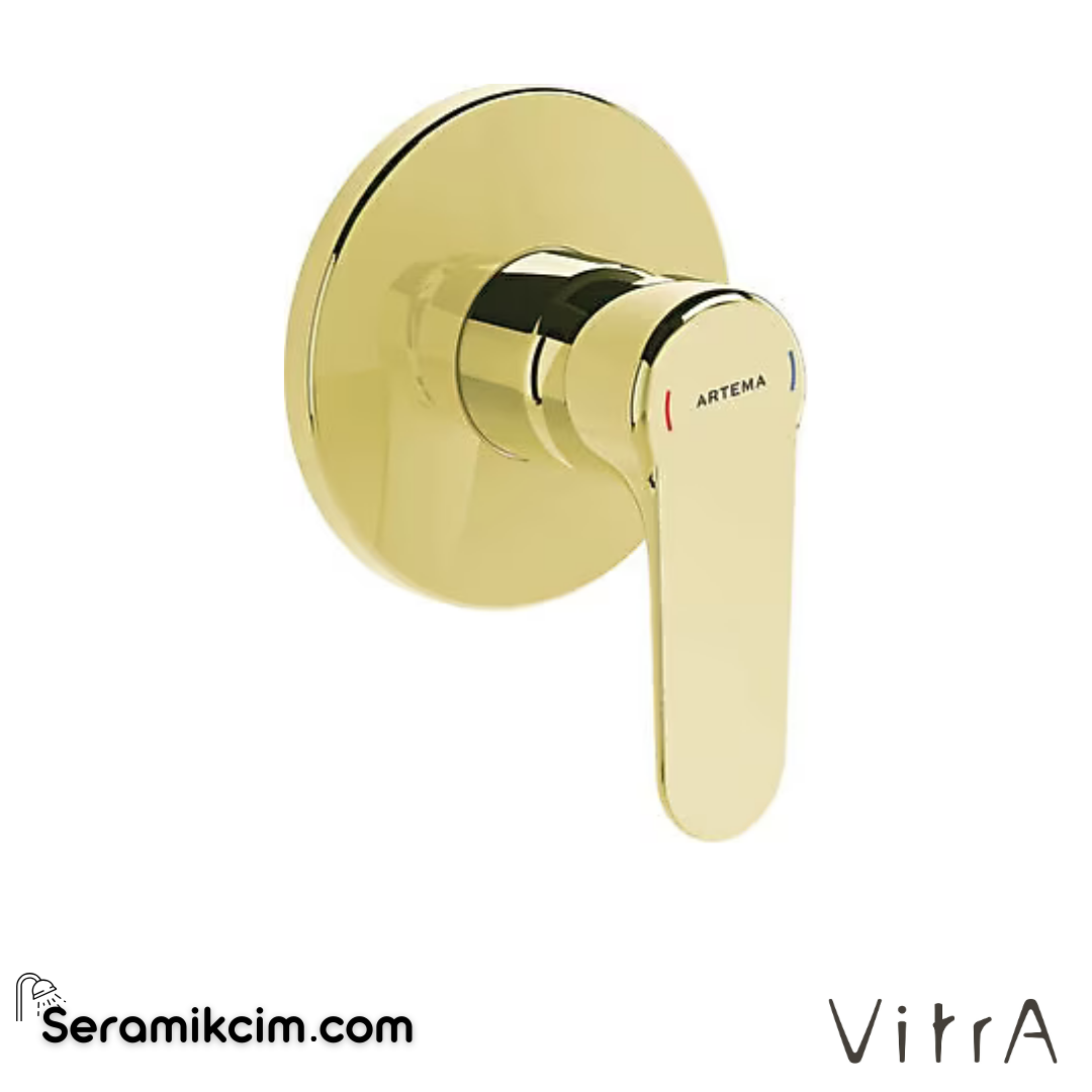 Vitra Root Round Ankastre Duş Bataryası  (Sıva Üstü Grubu), Altın - A4272823