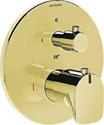 Vitra Root Round Ankastre Termostatik Banyo Bataryası (V-Box Sıva Üstü Grubu), Altın - A4269523