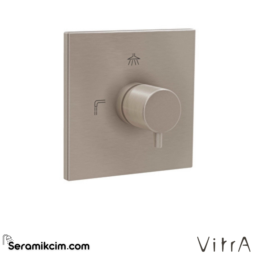 VitrA Root Round Ankastre Termostatik Banyo Bataryası (V-Box, sıva üstü grubu) Fırçalı Nikel A4325834 - A4325834