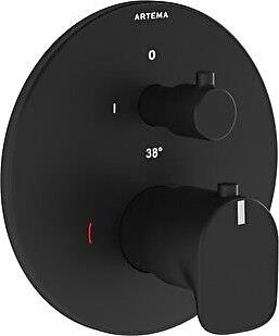 Vitra Root Round Ankastre Termostatik Banyo Bataryası (V-Box Sıva Üstü Grubu), Mat Siyah - A4269536