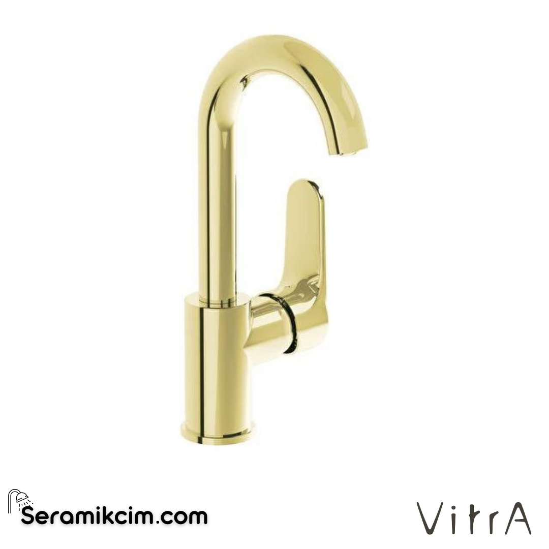 Vitra Root Round Lavabo Bataryası  (Döner Borulu), Altın - A4275423